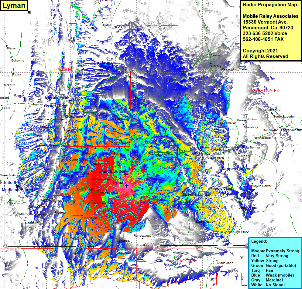 heat map radio coverage Lyman